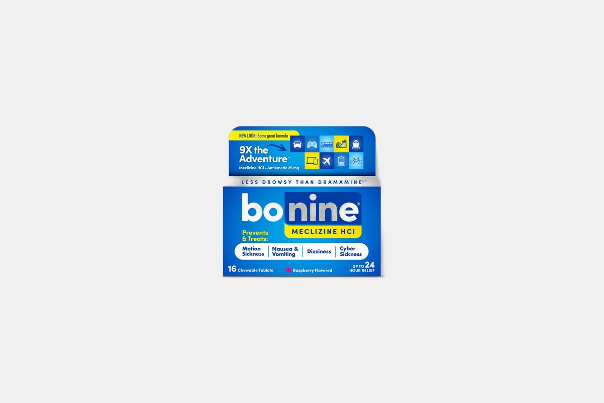 Bonine Motion Sickness Relief (Raspberry Chewable, 25 mg Meclizine)