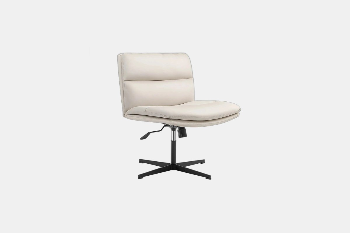 EMIAH Armless Office Desk Chair (Wide Criss‑Cross Style)