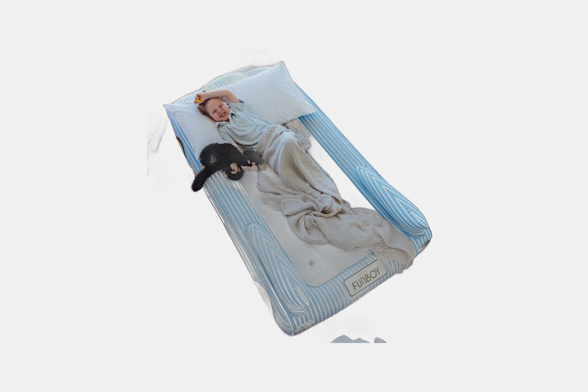 FUNBOY Convertible Kids Sleepover Air Mattress Blue