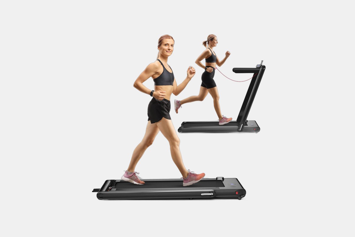 GoPlus 2-in-1 Folding Treadmill