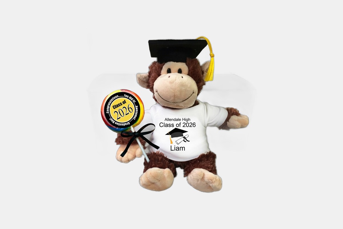 Graduation Personalized Plush Monkey