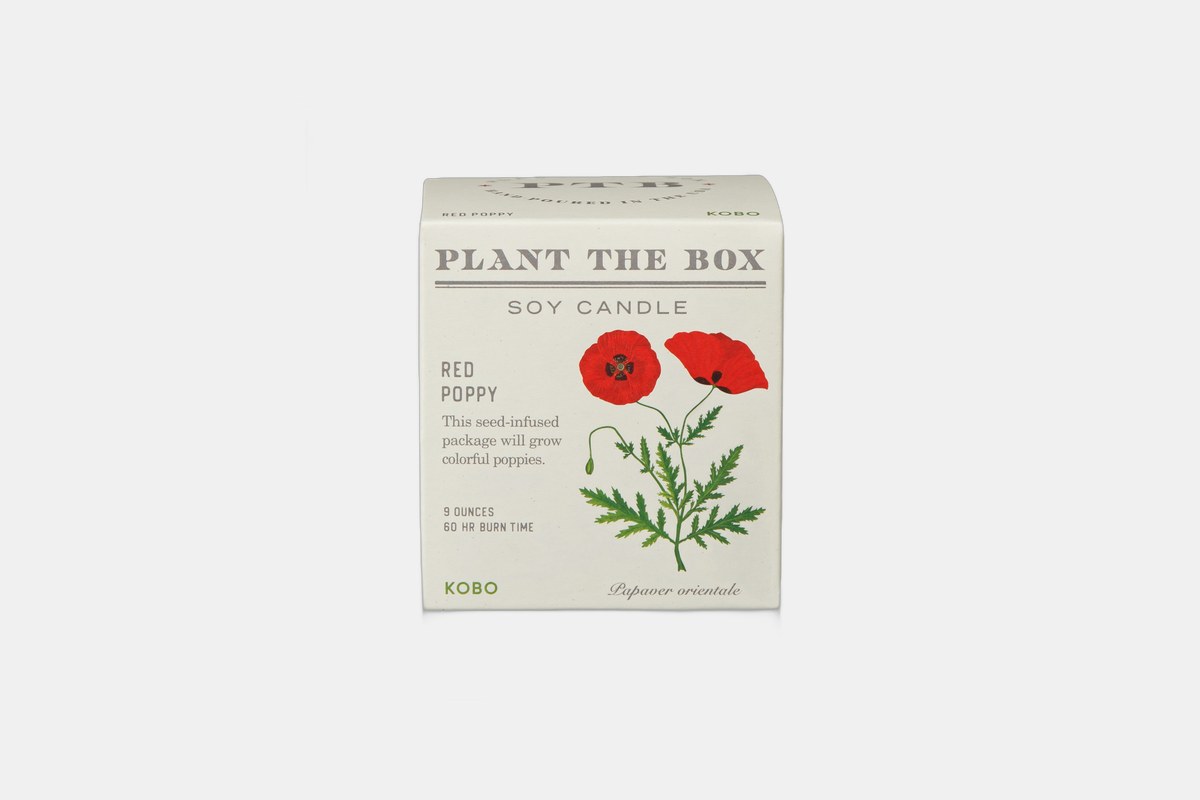 Kobo Siam Poppy Scented Candle with Plantable Box