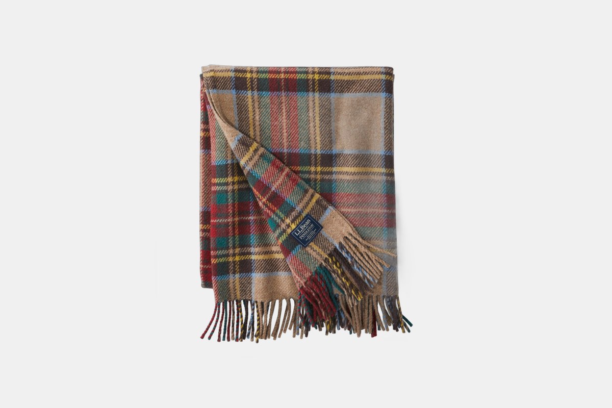 L.L.Bean Washable Wool Throw Plaid