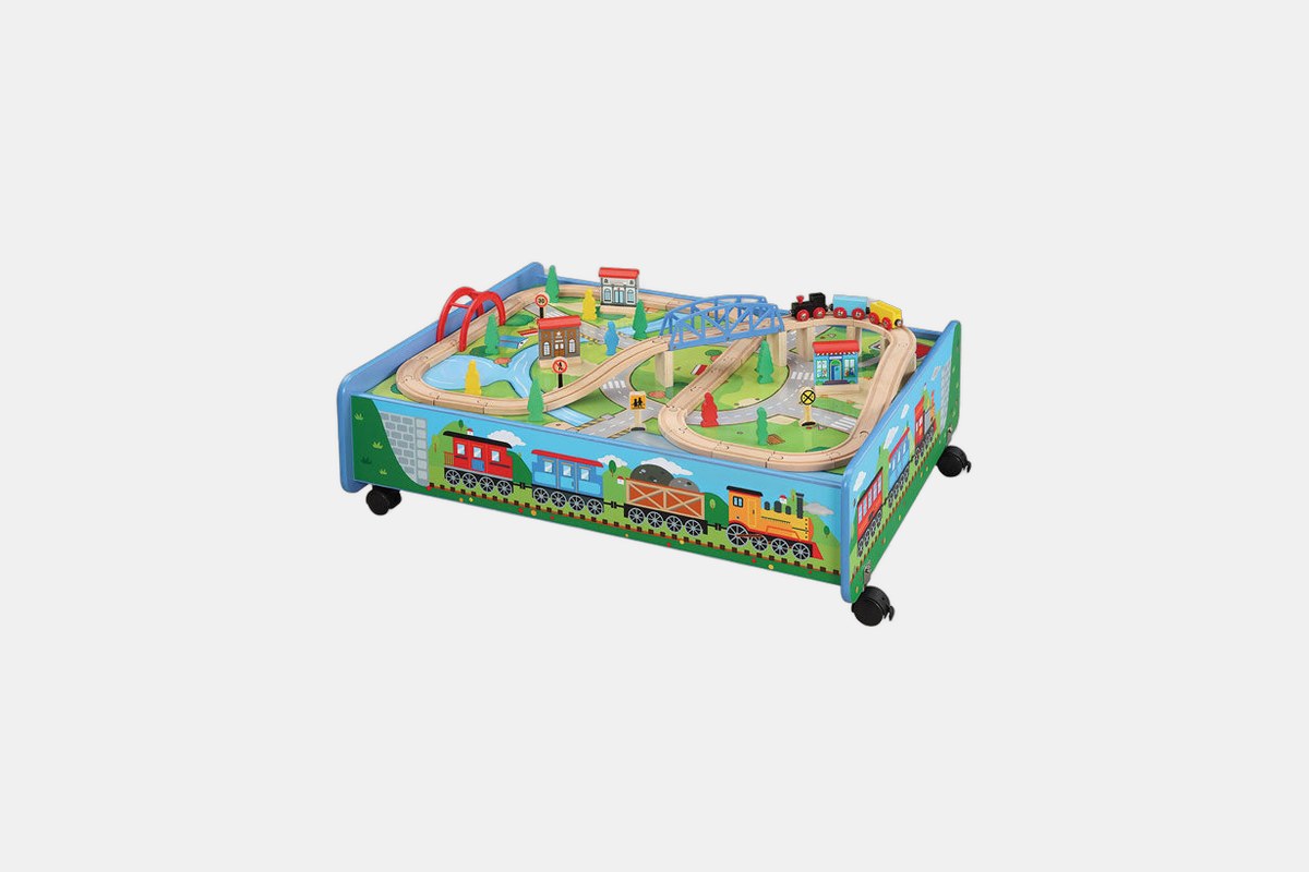 Maxim Enterprises Wooden Train Set with Play Table