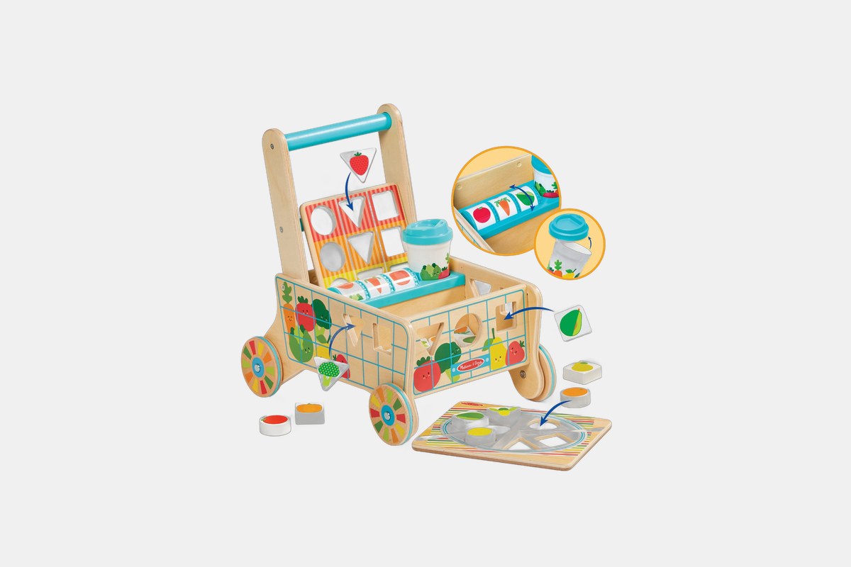 Melissa & Doug Wooden Shape Sorting Grocery Cart