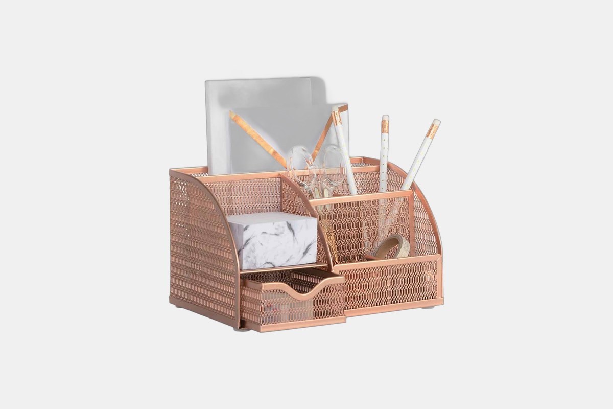 Rose Gold Desk Organizer