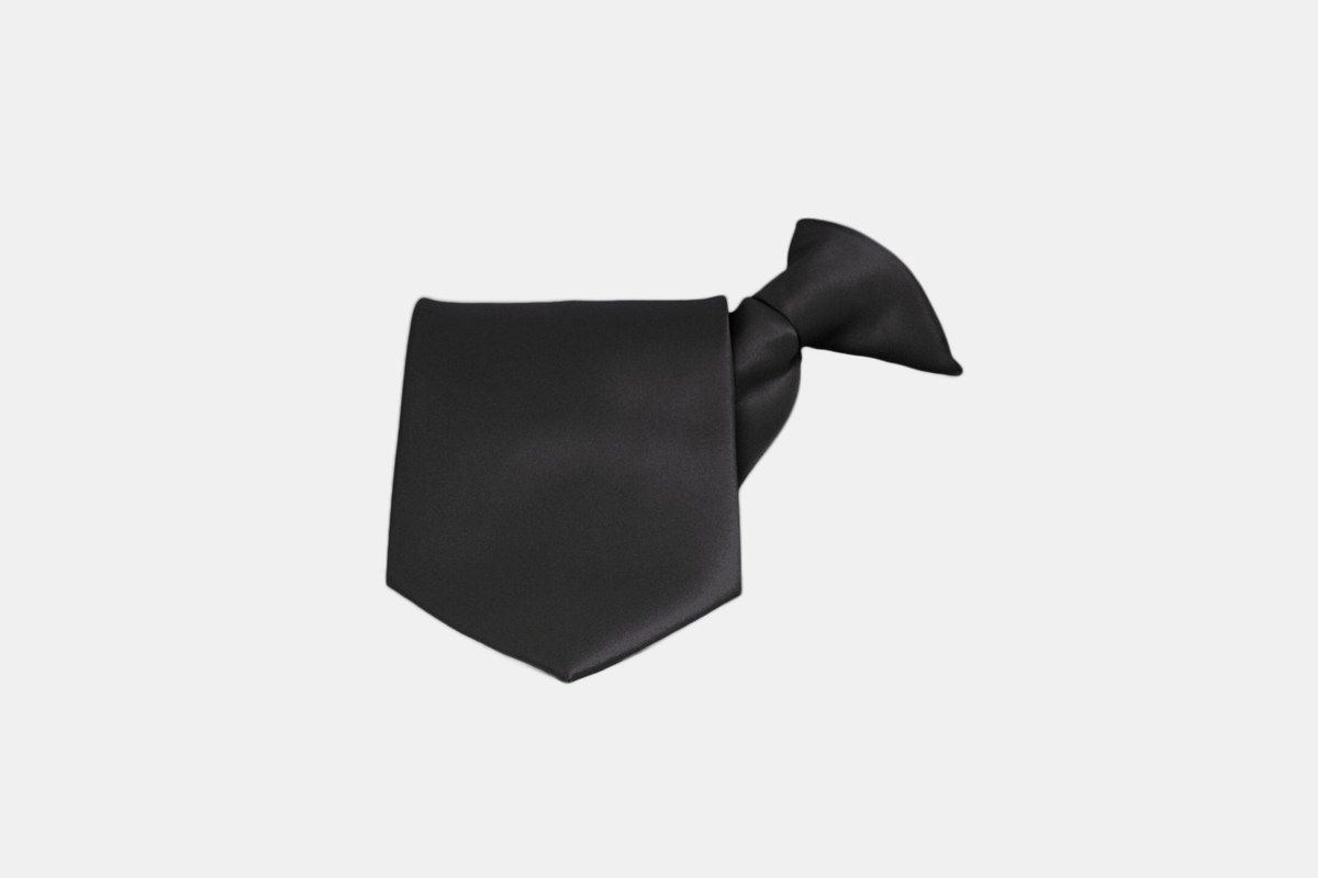 TieMart Clip-On Black Tie